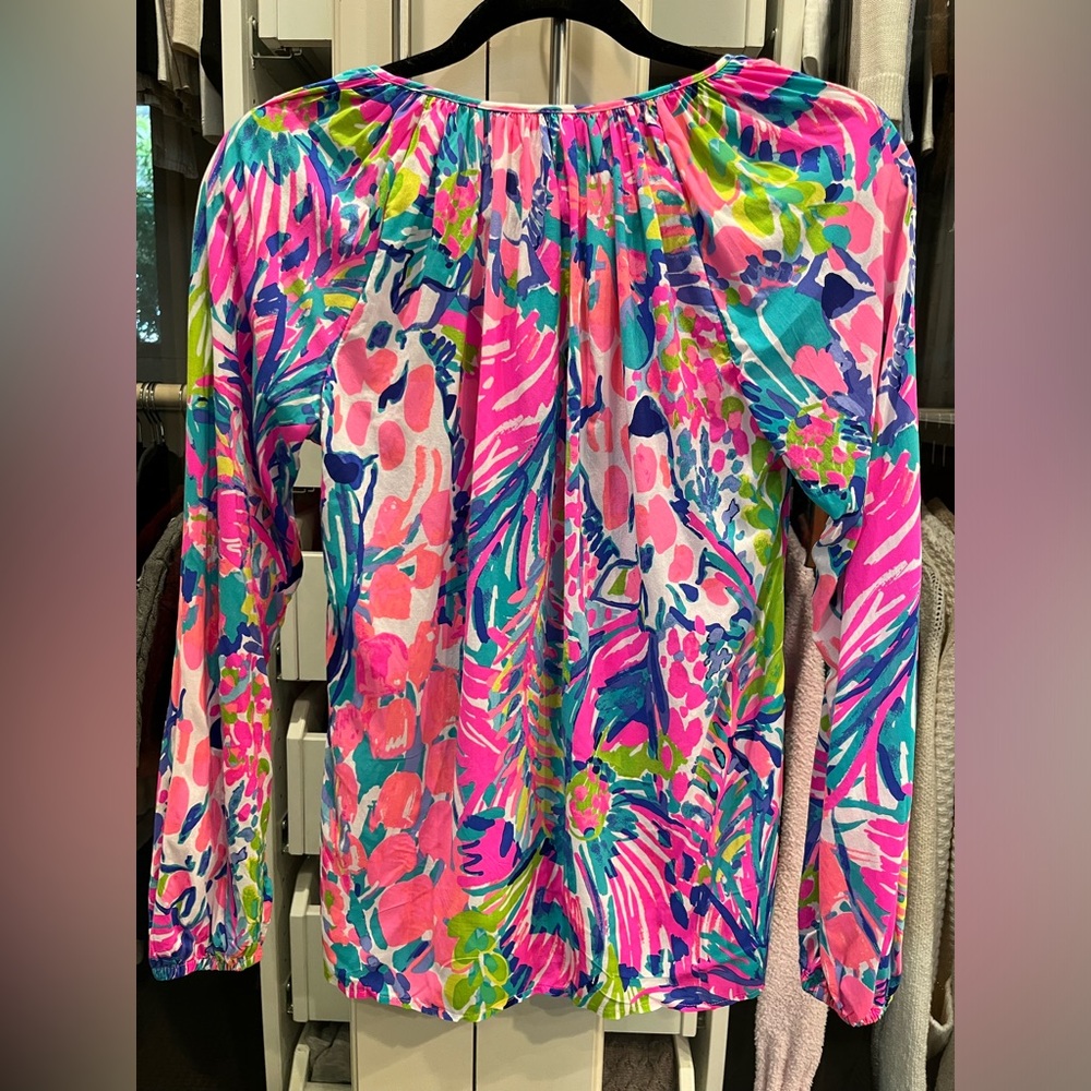LILLY PULITZER *NWT* RARE Willa Long Sleeve Top Gumbo Limbo XXS Style 23646 - Picture 8 of 9